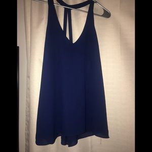 Blue chiffon tank top